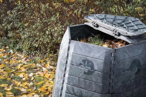 Composting bin for recycling kitchen and garden organic waste. Zero waste, su Stock Photos