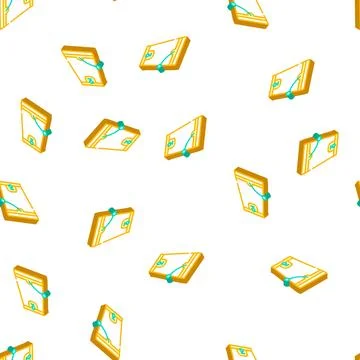 Composting bucket isometric icon seamless pattern 스톡 일러스트