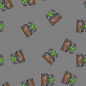 Composting environmental vector seamless pattern Stock Illustration