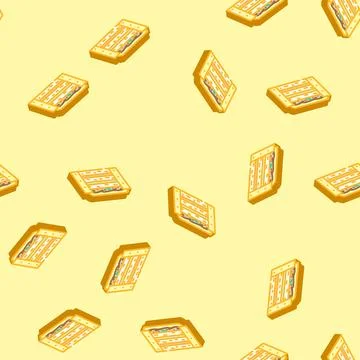 Composting garden maintenance isometric icon seamless pattern Stock Illustration