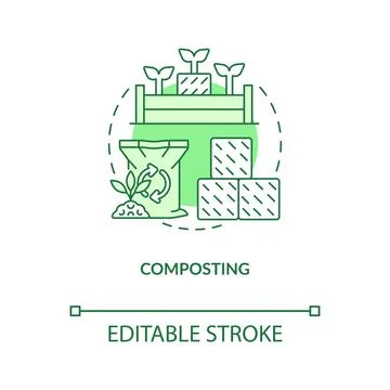 Composting green concept icon Stock Illustration