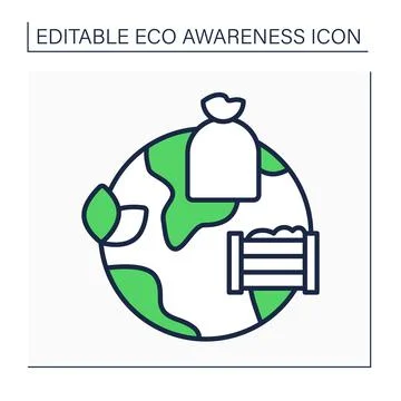 Composting line icon Stock Illustration