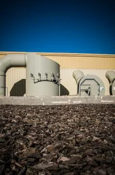 Composting plant. process of separation of garbage, plastics, cans, metals, o Stock Photos