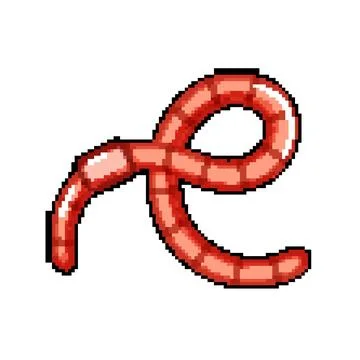 Composting worm pixel art vector illustration Stockillustratie