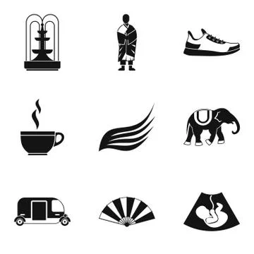 Composure icons set, simple style Stock Illustration