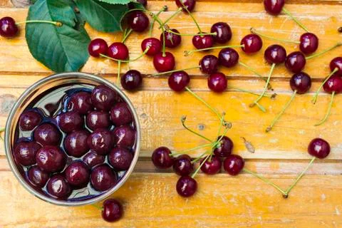 Compote of cherries Stock Photos