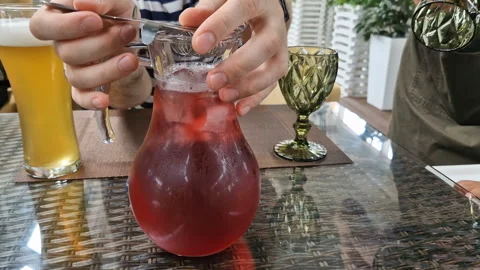 Compote, morse close-up. Cafe. restaurant Stock Footage 246782880