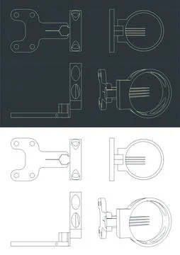 Compound archery sight blueprints Illustrazione stock
