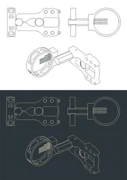 Compound archery sight drawings Stock Illustration