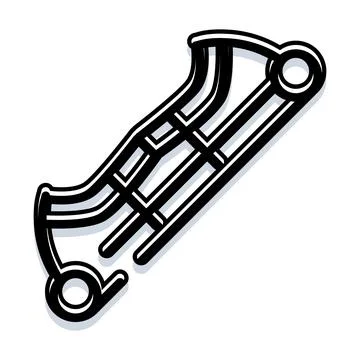 Compound bow icon for archery hunting sport Stock Illustration