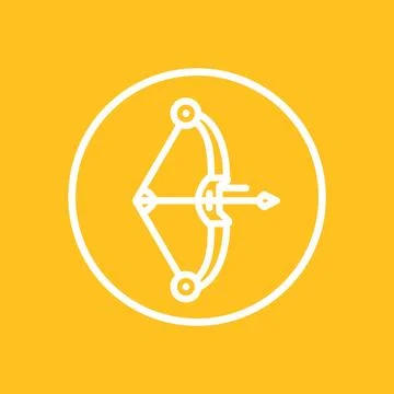 Compound bow icon, linear pictogram, vector illustration Illustrazione stock