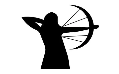 Compound bow silhouette on white background Stock Illustration
