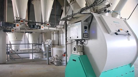 Compound feed plant equipment Stock Footage 80123014