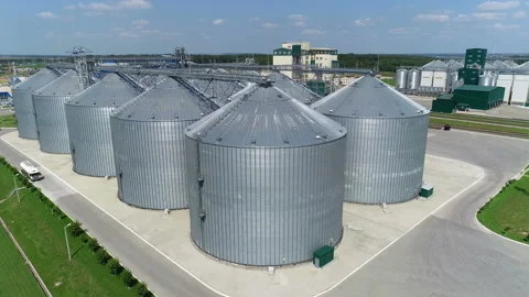 Compound feed plant. Feed Mill. 스톡 동영상 93398626
