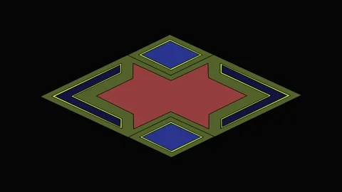 Compound geometrical object simple animation. Video stock 268265291