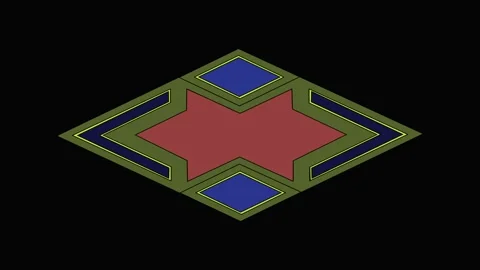 Compound geometrical object simple animation. Stock Footage 268265292