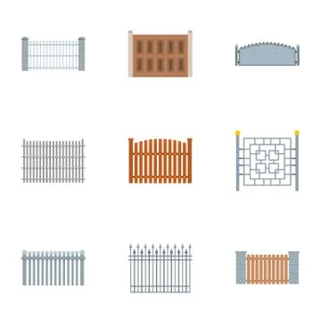 Compound icons set, flat style Stock Illustration