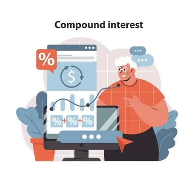 Compound Interest Concept. Stock Illustration