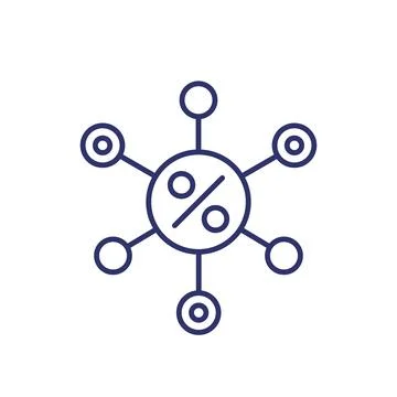 Compound interest icon, line vector Stock Illustration