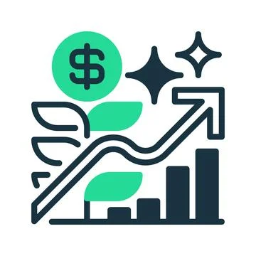 Compound Interest Line Icon, Outline Symbol for Financial Growth, Investmen.. Stock Illustration