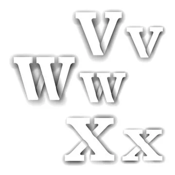 Compound letters vwx Stock Illustration