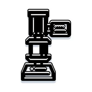 Compound microscope magnifying research and scientific analysis Stock Illustration