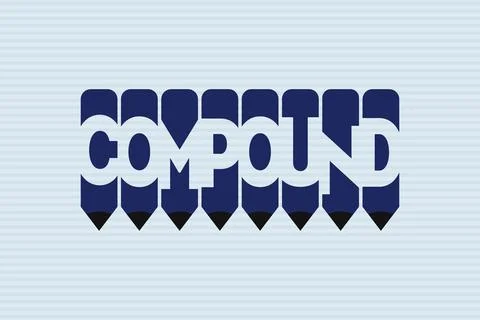 Compound text with Pen symbol creative ideas design Stock Illustration
