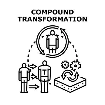 Compound transformation concept developing personal growth process Illustrazione stock