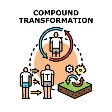 Compound transformation concept developing personal growth process Stock-Illustration