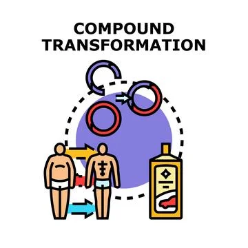 Compound transformation process for body and health improvement Ilustración de archivo