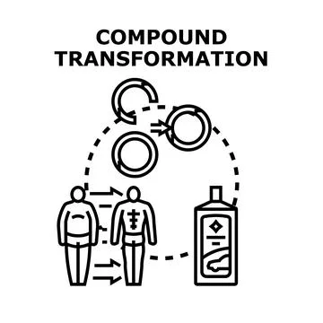 Compound transformation process for body and health improvement Ilustración de archivo