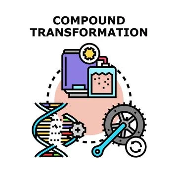 Compound transformation process connecting data and biology 스톡 일러스트