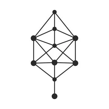 Compounds and atoms graphic element isolated. Abstract constellation, Graphic Illustrazione stock
