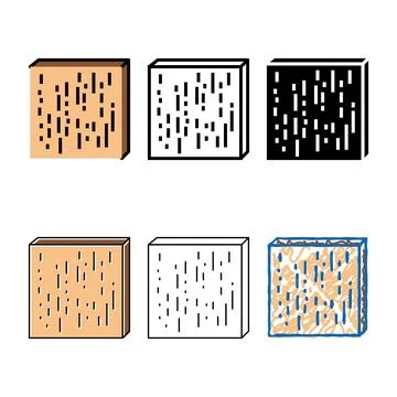 Compreg timbers color variations icon vector Stock Illustration