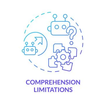 Comprehension limitations blue gradient concept icon Stock Illustration