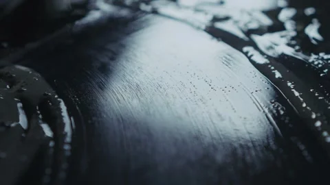 A Comprehensive and Detailed CloseUp View of an Artistic Application of Paint on Stock Footage 309474135