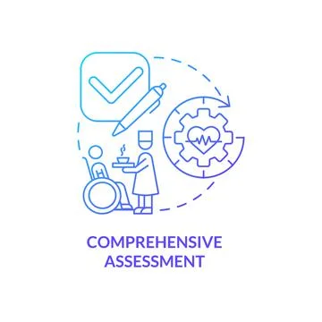 Comprehensive assessment blue gradient concept icon Illustrazione stock