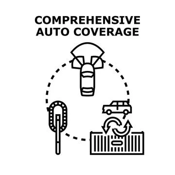 Comprehensive auto coverage protection and insurance concept Stock Illustration