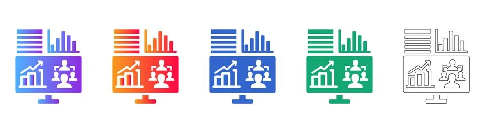 Comprehensive Business Analytics Icons Stock Illustration