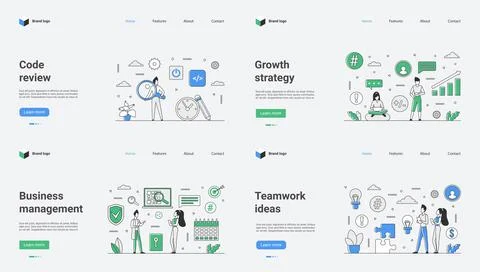 Comprehensive Business Management Web Template Vector for Growth Strategy and Stock Illustration