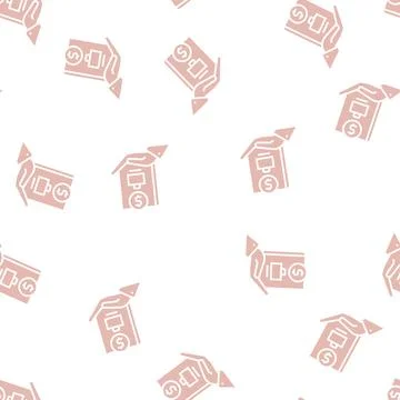 Comprehensive business training program glyph seamless pattern 스톡 일러스트