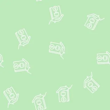 Comprehensive business training program line seamless pattern Stockillustratie