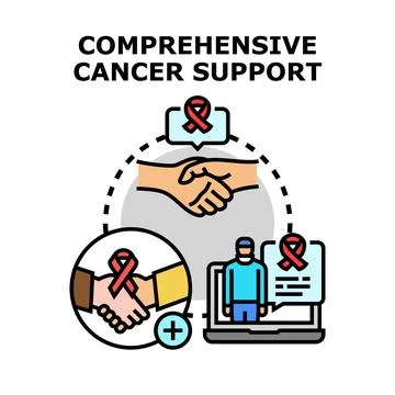 Comprehensive cancer support network providing assistance Stock Illustration