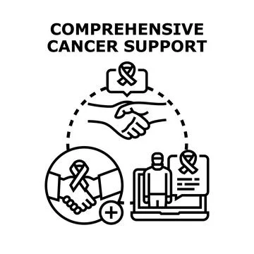 Comprehensive cancer support network providing assistance Stock Illustration