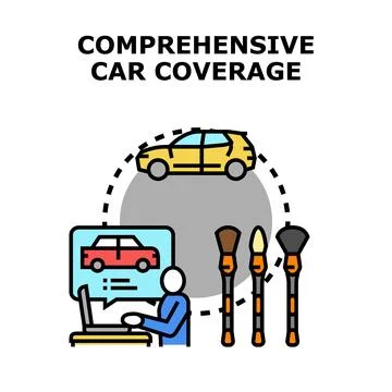 Comprehensive car coverage concept illustrating vehicle protection イラスト素材