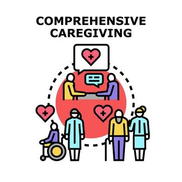 Comprehensive caregiving and support for vulnerable individuals Stock Illustration