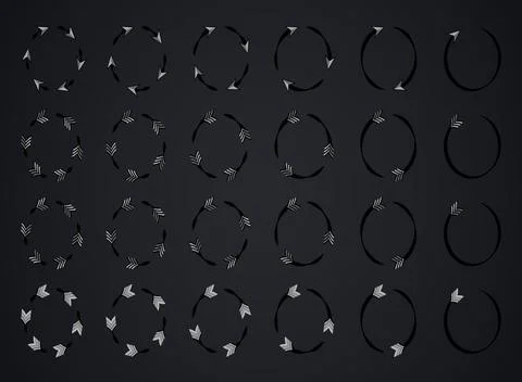 Comprehensive collection of circular arrow symbols Stock Illustration