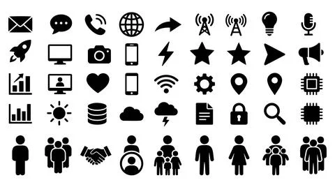 Comprehensive collection digital communication interface elements vector set Stock Illustration