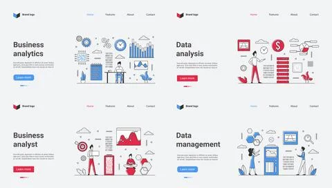 A Comprehensive Collection of Vector Illustrations Relating to Business and Data Stock Illustration