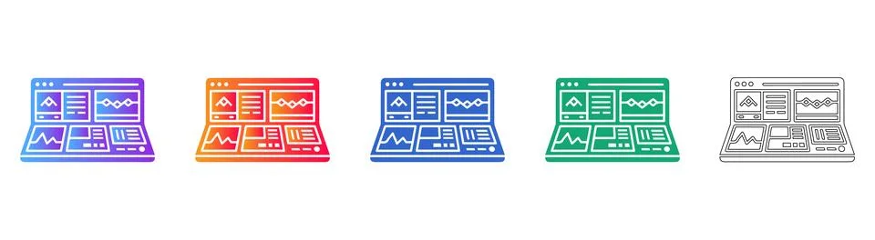 Comprehensive Data Analytics Dashboard UI Icons Illustrazione stock